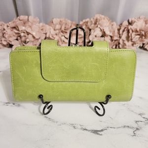 Vintage HOBO The Original 'Nancy' Sage Suede Rare Leather Wallet